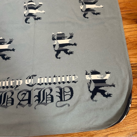 JUICY COUTURE Blue Baby Blanket Soft 34” Square - Picture 6 of 8